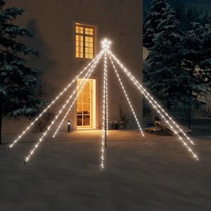 vidaXL Lumini pentru bradul de Crăciun, 576 LED-uri, alb rece, 3, 6 m imagine