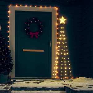 vidaXL Decorațiune brad Crăciun conic, 70 LED-uri, alb cald, 50x120 cm imagine