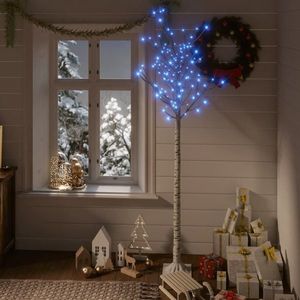 vidaXL Pom de Crăciun, 180 LED-uri, albastru, 1, 8 m, salcie, int./ext. imagine