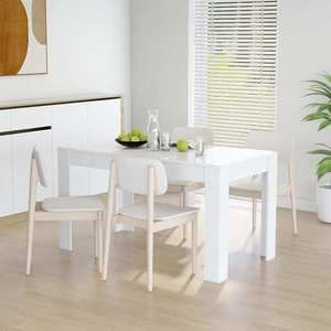 vidaXL Masă de sufragerie, alb, 140x74, 5x76 cm, lemn prelucrat imagine