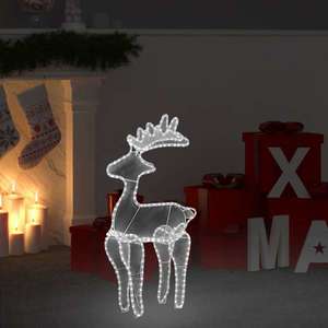 vidaXL Decorațiune de Crăciun ren, cu plasă, 306 LED-uri, 60x24x89 cm imagine