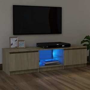 vidaXL Comodă TV cu lumini LED, stejar sonoma, 120x30x35, 5 cm imagine