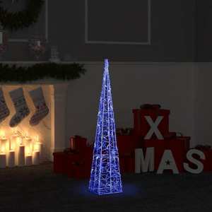 vidaXL Con de lumină cu LED decorativ, albastru, 90 cm, acril imagine