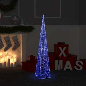 vidaXL Con de lumină cu LED decorativ, albastru, 120 cm, acril imagine