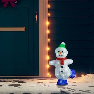 vidaXL Figurină om zăpadă Crăciun LED acrilic 30cm interior/exterior imagine