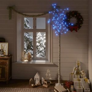 vidaXL Pom Crăciun 200 LED-uri albastru 2, 2 m salcie interior/exterior imagine