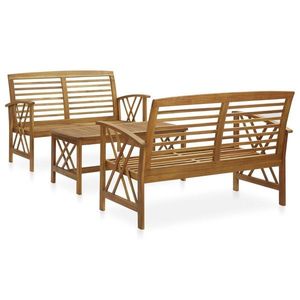 vidaXL Set mobilier de grădină, 3 piese, lemn masiv de acacia imagine