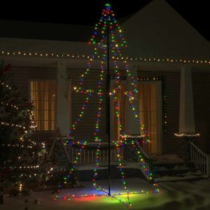 vidaXL Brad Crăciun conic 360 LED-uri, 143x250 cm, interior & exterior imagine