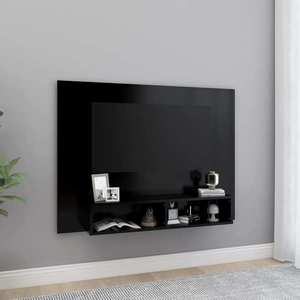 vidaXL Comodă TV de perete, negru, 120x23, 5x90 cm, PAL imagine
