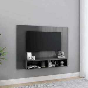vidaXL Comodă TV de perete, gri extralucios, 120x23, 5x90 cm, PAL imagine