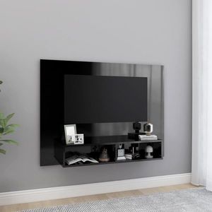 vidaXL Comodă TV de perete, negru extralucios, 120x23, 5x90 cm, PAL imagine