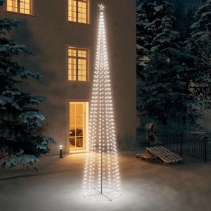 vidaXL Decorațiune brad Crăciun conic 752 LED-uri alb rece 160x500 cm imagine