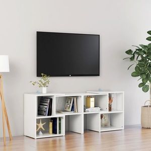 vidaXL Comodă TV, alb extralucios, 104x30x52 cm, PAL imagine