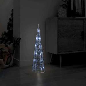 vidaXL Piramidă decorativă con de lumini cu LED alb rece 60 cm acril imagine