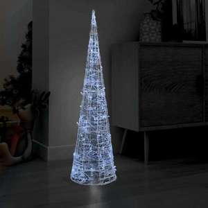 vidaXL Piramidă decorativă con de lumini cu LED alb rece 120 cm acril imagine
