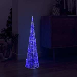 vidaXL Piramidă decorativă con de lumini cu LED albastru 90 cm acril imagine