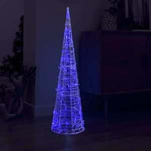 vidaXL Piramidă decorativă con de lumini cu LED albastru 120 cm acril imagine