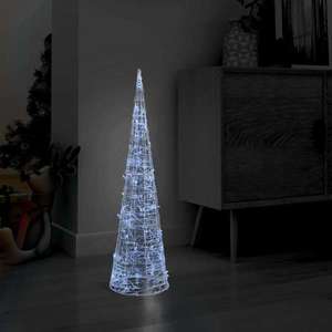vidaXL Piramidă decorativă con de lumini cu LED alb rece 90 cm acril imagine