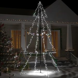 vidaXL Brad Crăciun conic 360 LED-uri, 143x250 cm, interior & exterior imagine
