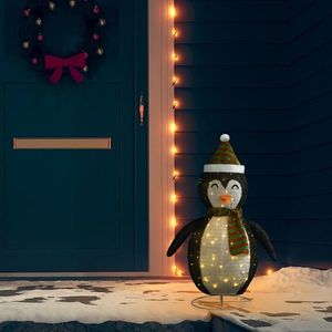 vidaXL Figurină pinguin decorativă de Crăciun, LED, 90 cm țesătură lux imagine