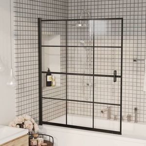 vidaXL Cabină de duș, negru, 116x140 cm, ESG imagine