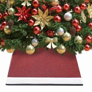 vidaXL Fustă brad de Crăciun, roșu și alb, 48x48x25 cm imagine