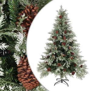 Brad de Crăciun artificial cu conuri de pin, verde, 150 cm imagine