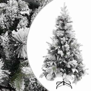 vidaXL Brad de Crăciun cu zăpadă & conuri, 195 cm, PVC&PE imagine