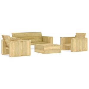 vidaXL Set mobilier de grădină, 4 piese, lemn de pin tratat imagine