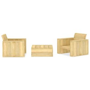 vidaXL Set mobilier de grădină, 3 piese, lemn de pin tratat imagine