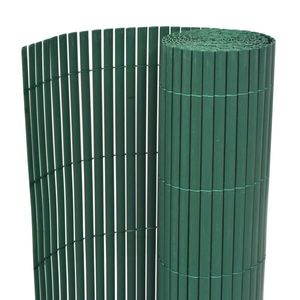 vidaXL Gard de grădină cu două fețe, verde, 90 x 500 cm, PVC imagine