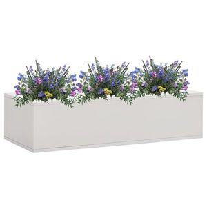 vidaXL Cutie pentru flori de birou, gri deschis, 90x40x23 cm, oțel imagine
