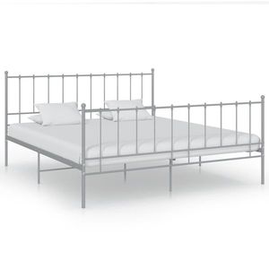 vidaXL Cadru de pat, gri, 180x200 cm, metal imagine