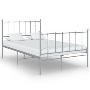 vidaXL Cadru de pat, gri, 120x200 cm, metal imagine