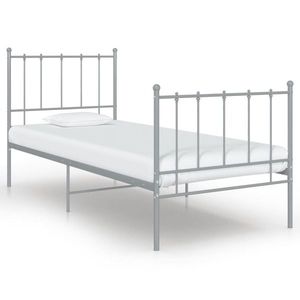 vidaXL Cadru de pat, gri, 100x200 cm, metal imagine