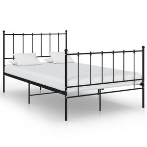 vidaXL Cadru de pat, negru, 120x200 cm, metal imagine