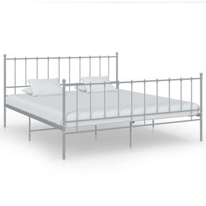 vidaXL Cadru de pat, gri, 200x200 cm, metal imagine