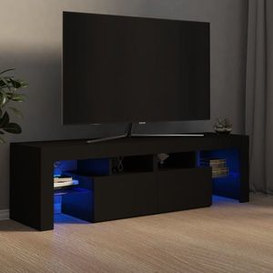 vidaXL Comodă TV cu lumini LED, negru, 140x36, 5x40 cm imagine
