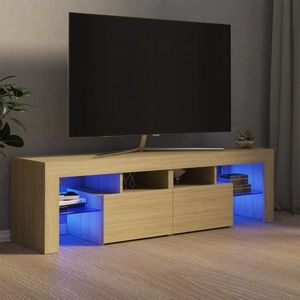 vidaXL Comodă TV cu lumini LED, stejar sonoma, 140x36, 5x40 cm imagine