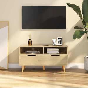 vidaXL Comodă TV, stejar sonoma, 90x40x48, 5 cm, lemn prelucrat imagine