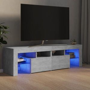 vidaXL Comodă TV cu lumini LED, gri beton, 140x36, 5x40 cm imagine