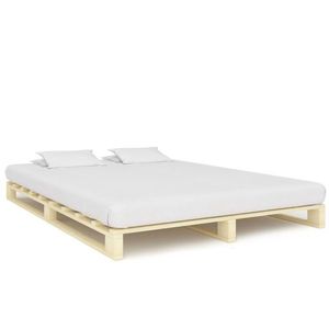vidaXL Cadru de pat din paleți, 160 x 200 cm, lemn masiv de pin imagine