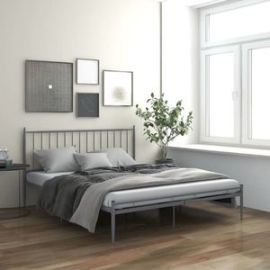 vidaXL Cadru de pat, gri, 140 x 200 cm, metal imagine