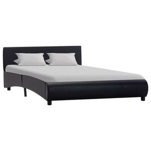 vidaXL Cadru de pat, negru, 140 x 200 cm, piele ecologică imagine