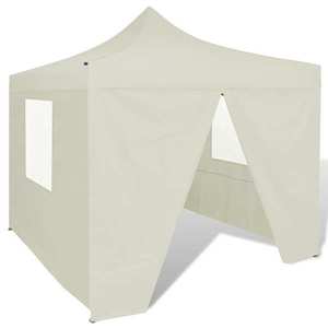 41464 vidaXL Cream Foldable Tent 3 x 3 m with 4 Walls imagine