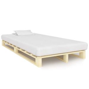 vidaXL Cadru de pat din paleți, 120 x 200 cm, lemn masiv de pin imagine