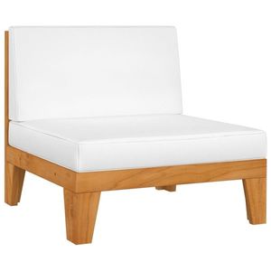 vidaXL Canapea de mijloc modulară, perne alb crem, lemn masiv acacia imagine