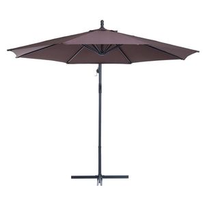 Outsunny Umbrela de Soare Suspendată, Umbrelă de Grădină Înclinabilă din Metal și Poliester, 295 x 295 x 255 cm, Cafea imagine