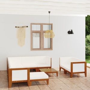 vidaXL Set mobilier grădină cu perne, 10 piese, lemn masiv de acacia imagine