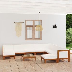 vidaXL Set mobilier grădină cu perne, 11 piese, lemn masiv de acacia imagine